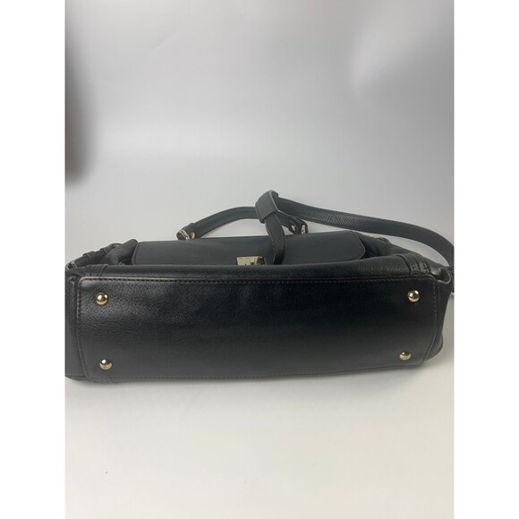 MCM 2WAY Shoulder Bag Handbag Turnlock Men's Women's Black Leather - Picture 5 of 14